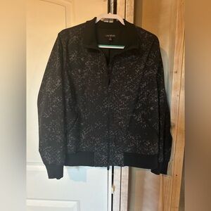 Lane Bryant Black and Gray Full Zip-Up Jacket With Pockets Size 26 4xl